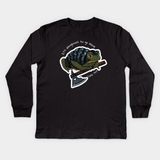 Battletoad in armor - black Kids Long Sleeve T-Shirt